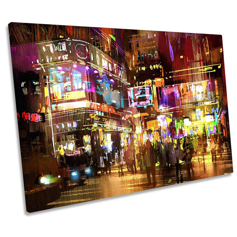 City Abstract Urban Modern - Wrapped Canvas Painting, 30.5cm H x 45.7cm W x 2cm D