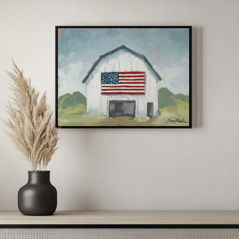 «Patriotic Pride» par Sara Baker, reproduction d'art, L 48 x H 36, Noir, Toile avec cadre