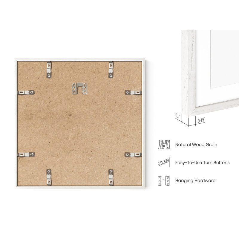 Cadre photo - ensemble de 9, Blanc, 12 po x 12 po, 8 po x 8 po