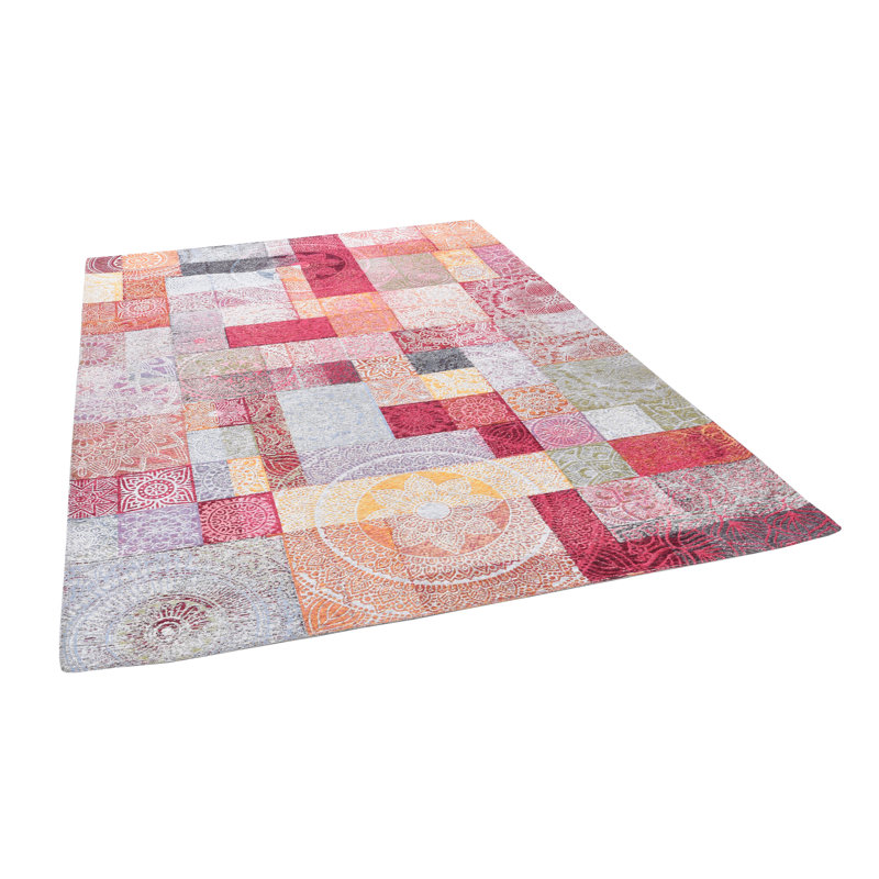 Cosima Machine Woven Cotton Pink/Purple/Red Indoor Rug, Rectangle 80 x 160cm