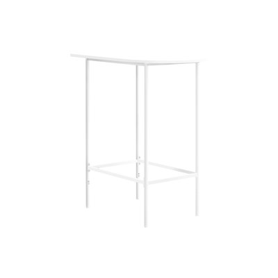 Contemporary 36" Rectangular Bar Table, White Laminate & Metal, For Small Condos Modern Homes