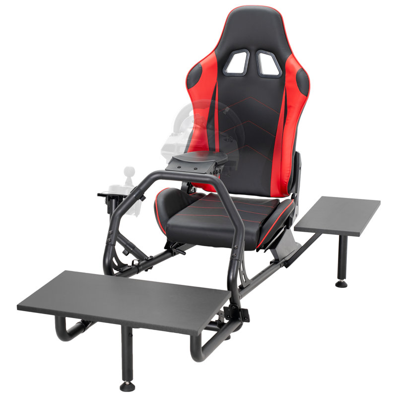 VIVO Racing Simulator Cockpit, Wheel Stand, Reclining Seat, Gear Mount, Shelves (STAND-KIT-RACE1S)