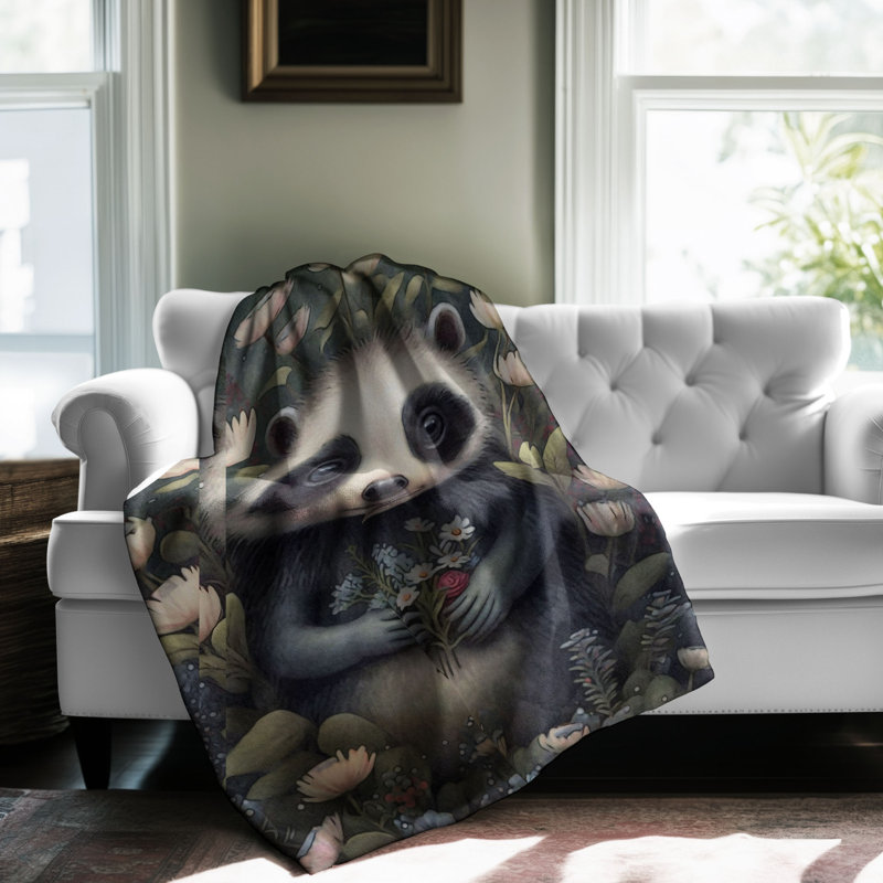 Couverture en raton laveur Soft Forest, L 60 po x l 50 po