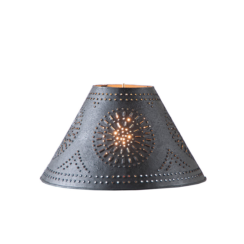Abat-jour empire en métal (araignée), Noir texturé, H 8,5 po x l 12,5 po x P 12,5 po