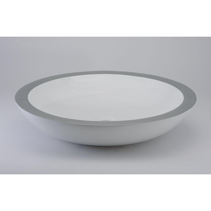 Maestro Bath 19.7'' Metal Circular Bathroom Sink, White