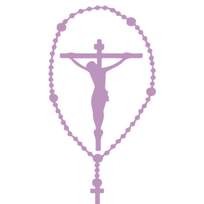 Décalcomanie murale crucifix rosary