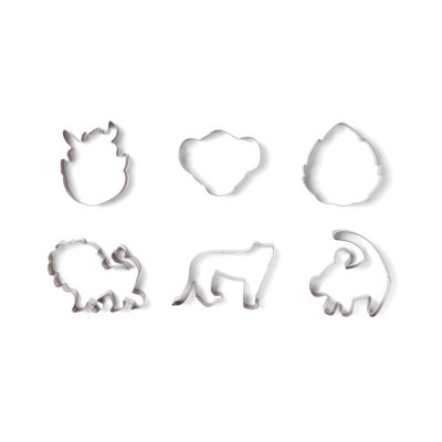 Fox Run Brands 6 Piece Non-Stick King of the Savanna Cookie Cutter Set
