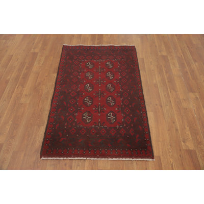 Tribal Oriental Afghan Foyer Rug 3x4