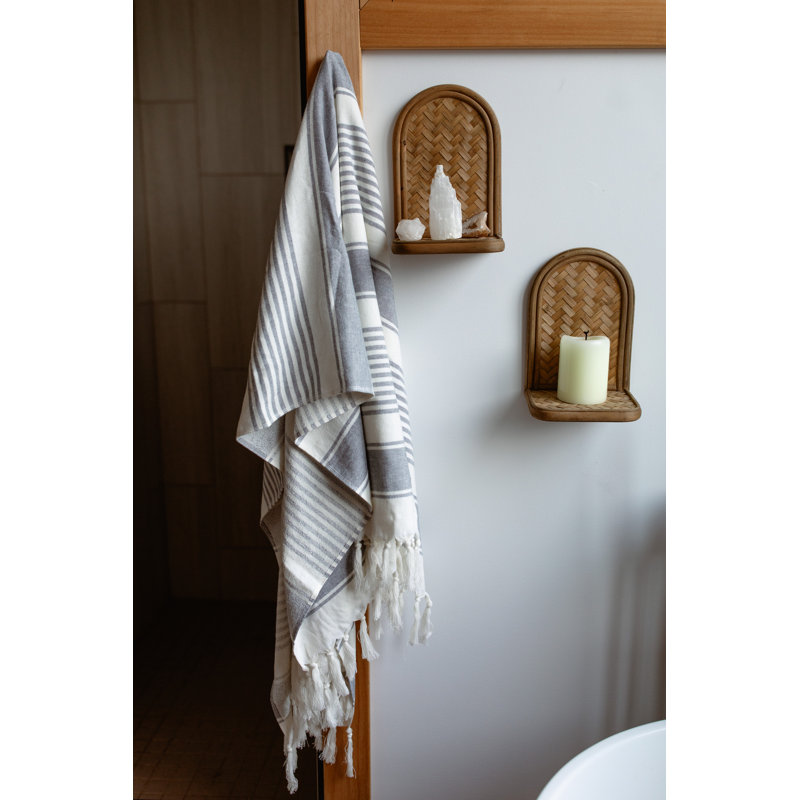  Serviette rayée en coton turc, Bleu