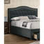 Lit de grand lit en tissu gris anthracite en toile de jute avec tiroir et capitonnage-1335655114