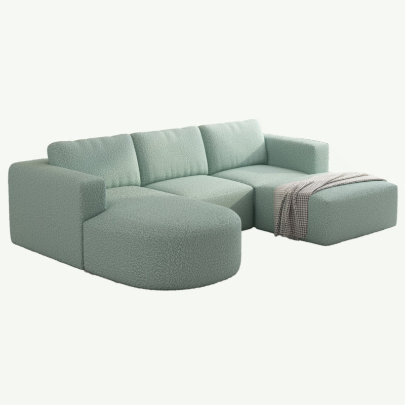 104.32*70.86 Modular Sectional Sofa Sleeper Couch, Sectional Sofa With Chaise And Ottoman, Convertible U Shaped Modular Sofa Set. Compressed Sponge (Combo A+B+C+D)