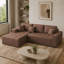Canapé modulaire en L en similicuir avec méridienne d'angle, canapé à compression en mousse haute densité, canapé sans assemblage pour le salon-945249801
