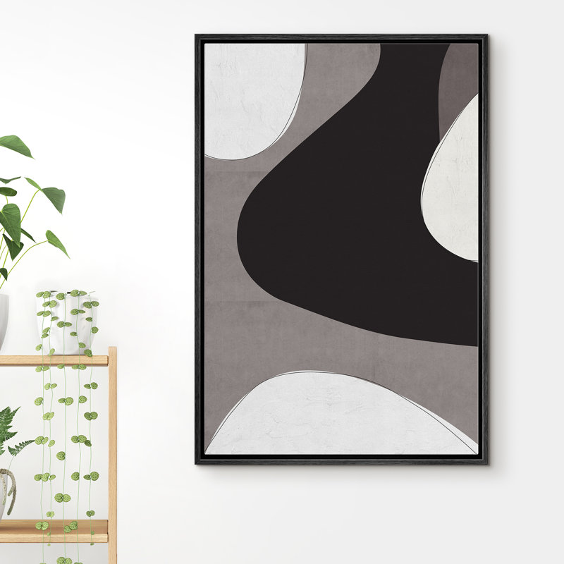 IDea4wall abstrait alternant foncé et beige forme EVA13, Noir, H 24 po x l 16 po x P 1,5 po