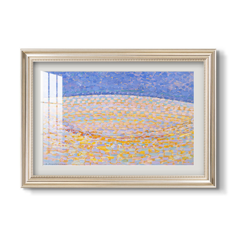 Dune III, 1909 - Piet Mondrian - Estampe encadrée sur mesure, 16x22 INNER SIZE, Framed Print with Mat, Pewter Satin