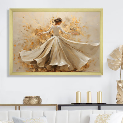 «Beige and Gold Ballet Dance I», reproduction sur toile