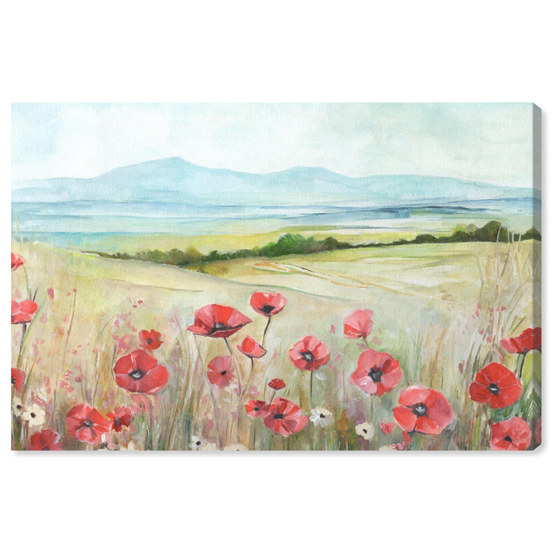 Toile «The Poppy Field» par Art Remedy, H 36 po x l 54 po, Toile tendue, Toile tendue