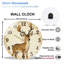 Horloge murale rétro en forme de cerf avec motif floral - horloge murale moderne en verre 12 po