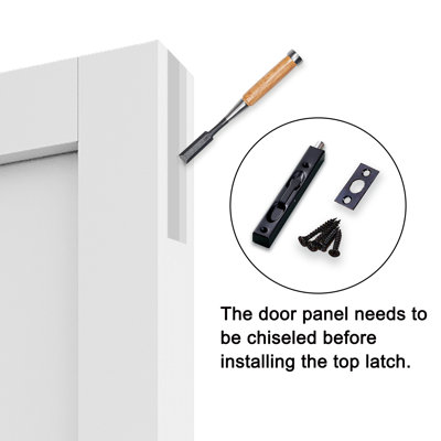 Pine Wood French Door Jamb Frame Kit for 96'' High Double Doors, Multi-Size Adjustable Jamb (Fits Up to 72'' W), Assemly Required, Complete with Door Seal Strips & 8 Black Hinges & Pre-Drilled Top Latch & Levers, White Painted Surface