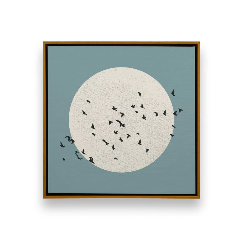 «Lunar Journey», reproduction sur toile, Cadre flottant or poli, H 14 po x l 14 po