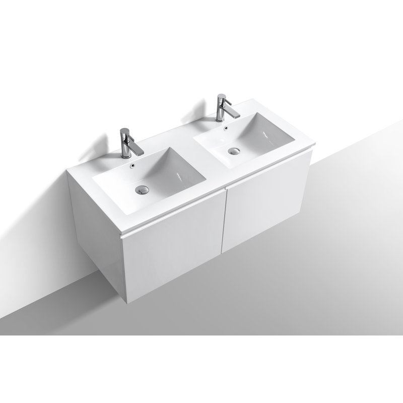 Ensemble de meuble-lavabo double 48 po, Blanc
