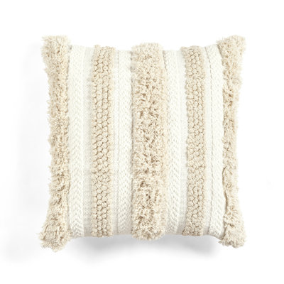Cotton Striped 20'' Throw Pillow Cover