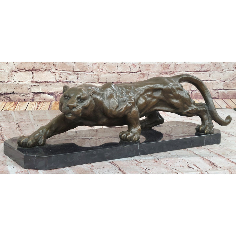 Statue de panthère hargale hargneuse en bronze
