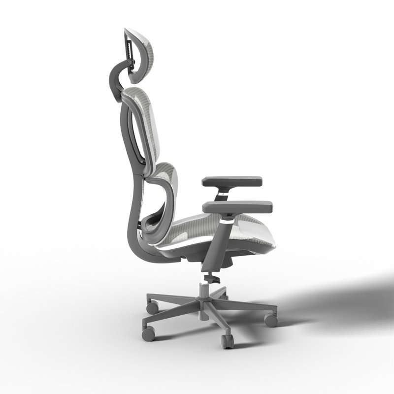 Inbox Zero Adjustable Ergonomic Swiveling PC & Racing Game Chair, Grey