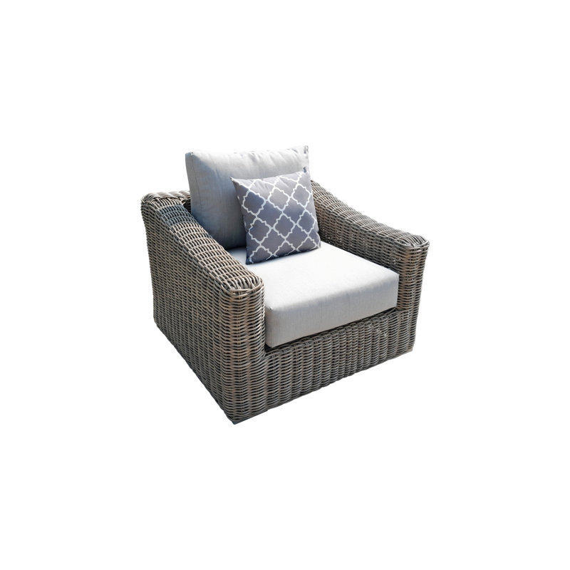Chaise de patio avec coussins Sommerville, Tanné