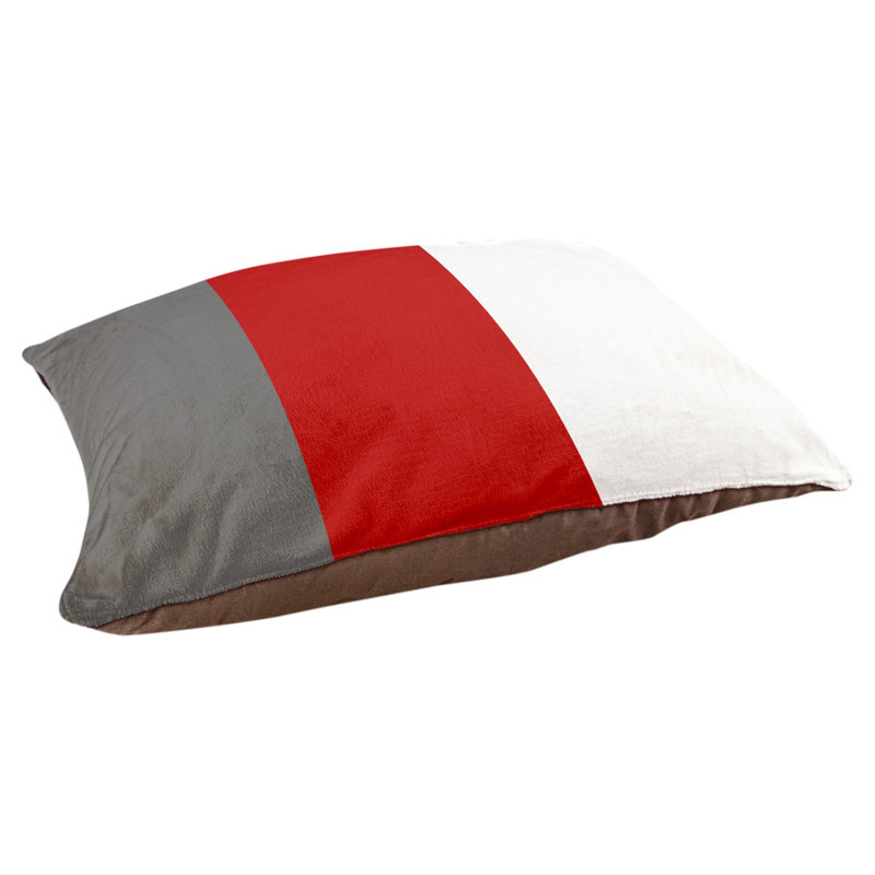 Coussin Ohio Football, Très grand (l 50 po x P 40 po x H 7 po), Gris / Écarlate moyen