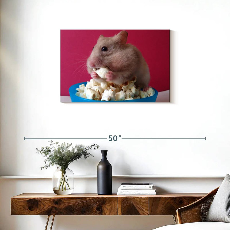 Ketti Hamster Eating Popcorn, 20" H x 30" W