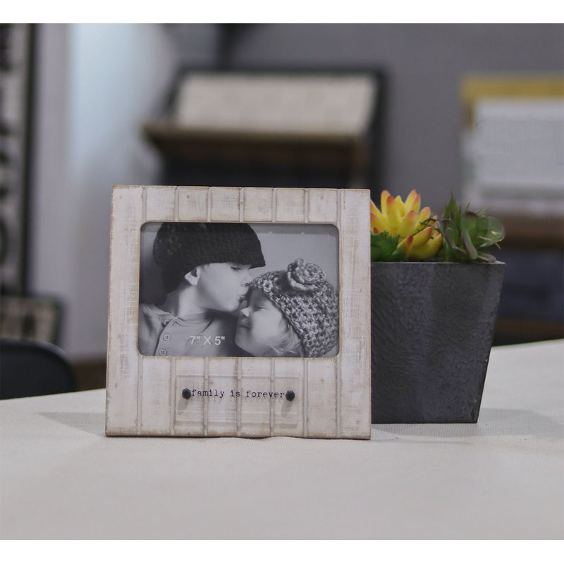 Cadre pour photo simple mat blanc délavé 5 "x 7" Lobos