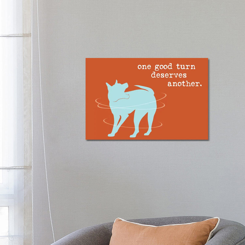 One Good Turn by Dog Is Good And Cat Is Good - Wrapped Canvas Print, 66.04 cm H x 45.72 cm W x 3.175 cm D