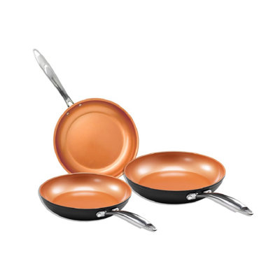 Gotham Steel Pro Hard Anodized 3 Pack Nonstick Fry Pan Set - 8'' 10'' and 12''