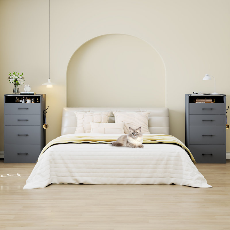 Dressing Table with Mirror, Black, Grey