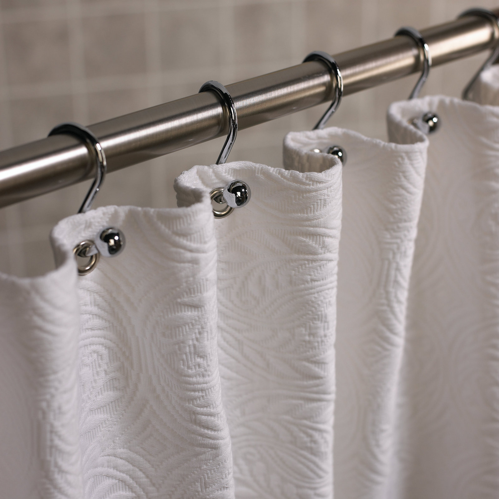 Vienna Cotton Single Shower Curtain, Ecru