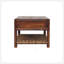 Console Regency tissée avec 4 tiroirs, fente ouverte, brun