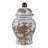Decorative Tall Chinoiserie Jar With Lid For Home Decor - Modern Table Jar For Dining Room - Jar Or Vase For Living Room Flowers - 9", White & Brown