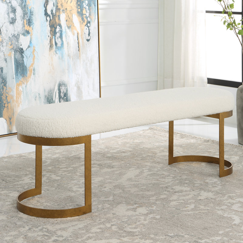 April Upholstered Bench, Gold