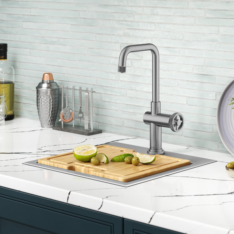 Urbix Single Handle Bar Faucet, Stainless Steel
