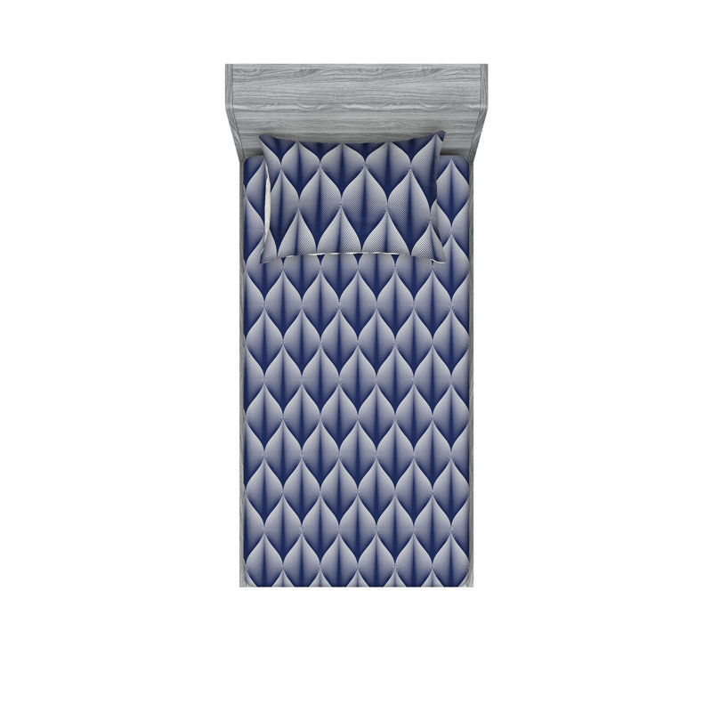 Drap-housse et taies décoratives Ambesonne, Ensemble de draps pour lit simple avec 1 taie d'or
