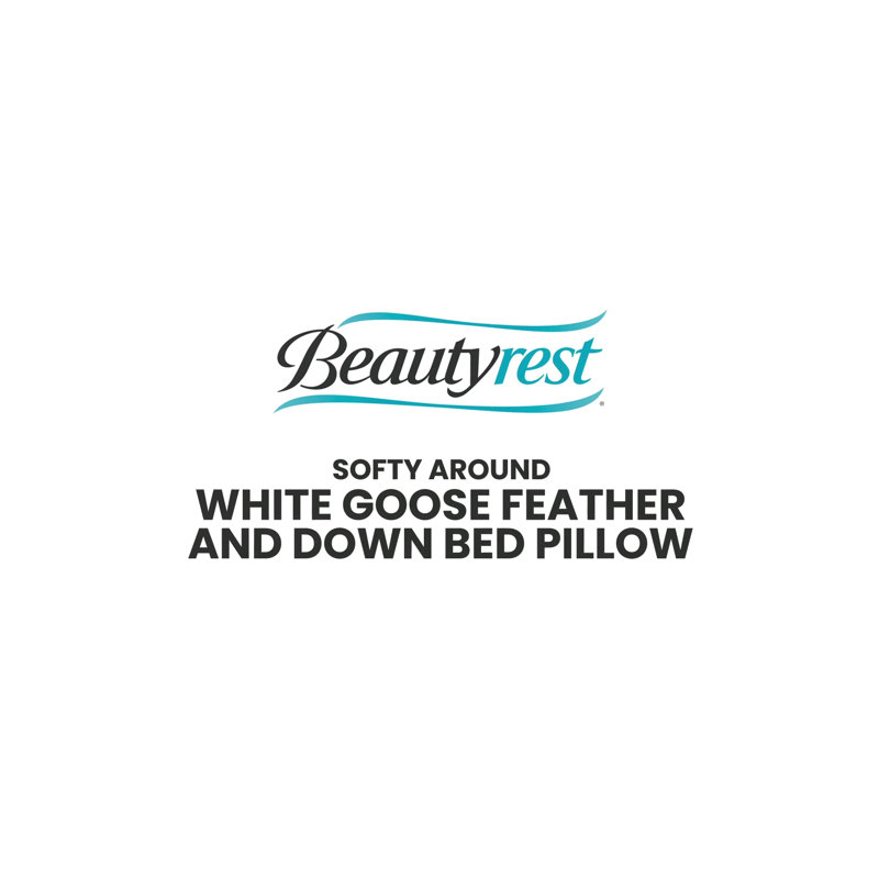 White Damask Stripe Down Alternative Bed Pillow Set