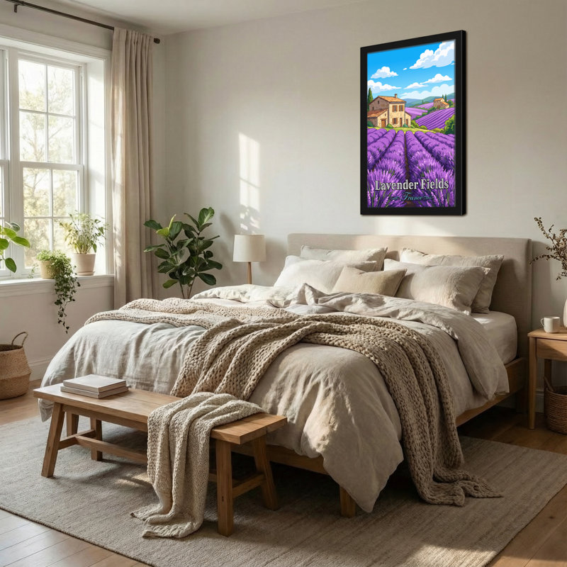 Paysages de campagne et paysages lavande, France, H 18 po x l 12 po