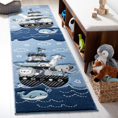 Glantz Animal Print Blue Area Rug