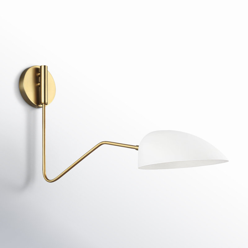 Adarna Steel Swing Arm Sconce, Matte White