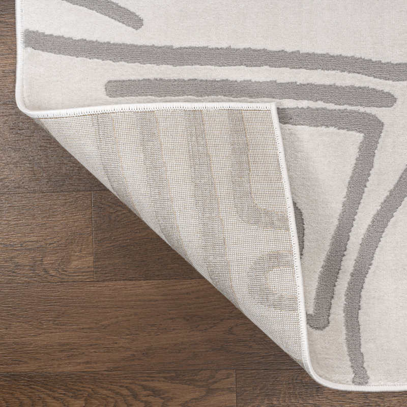 Tapis blanc / gris clair Sauvanne, Rectangle 7 pi 10 po x 10 pi