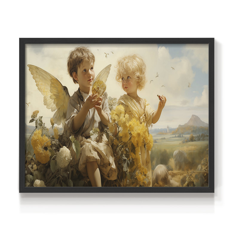 Angels From Above-V - Reproduction encadrée - Restickable, Cadre noir, H 11 po x l 14 po