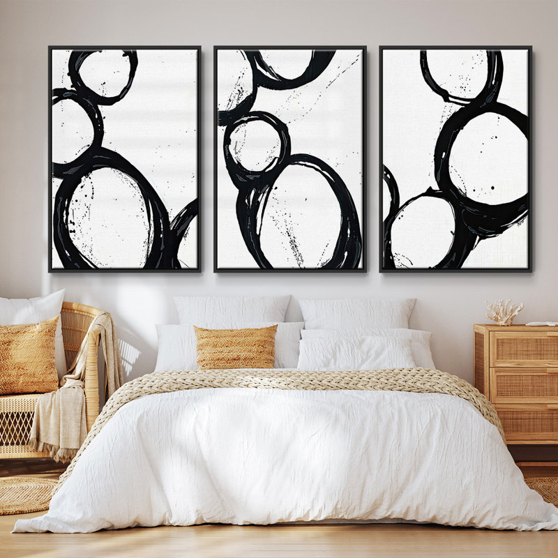 3 pièces Somer Sault I, H 27 po x l 54 po, Noir