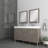 Avalia 60'' Free Standing Double Bathroom Vanity with Solid Surface Top-1210148126