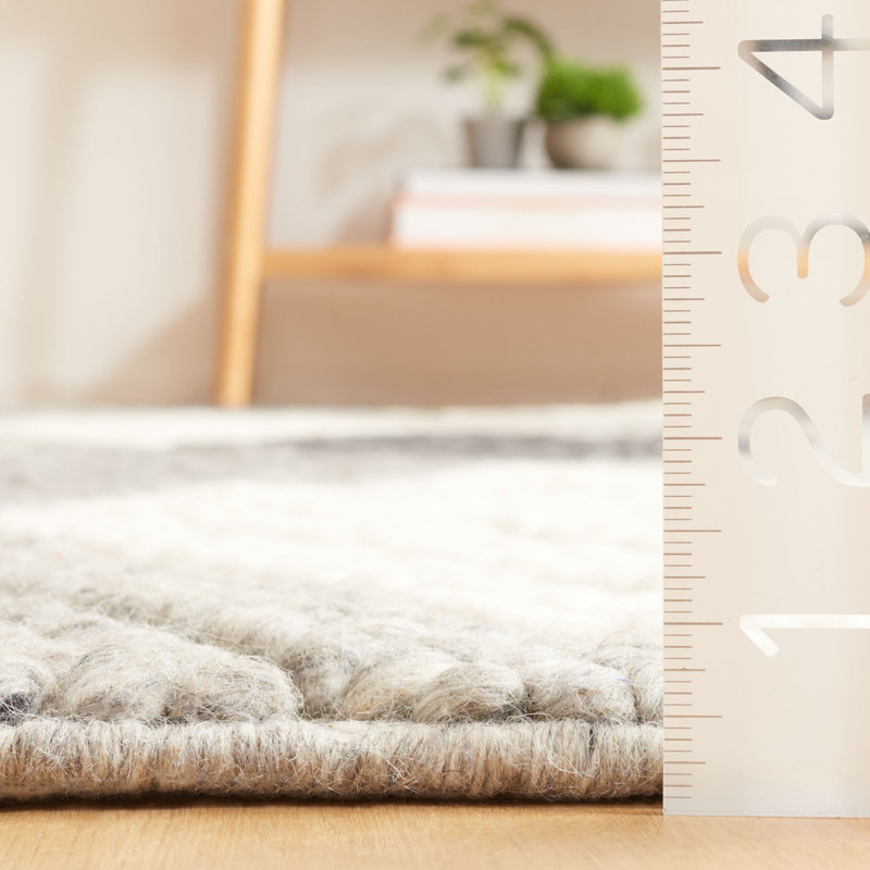 Tapis en laine / coton tissé à la main Rohan en gris / noir, Rectangle 4 pi x 6 pi