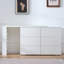 Six tiroirs, bureau amovible, trois compartiments de rangement, table multifonctionnelle blanche à six pompes